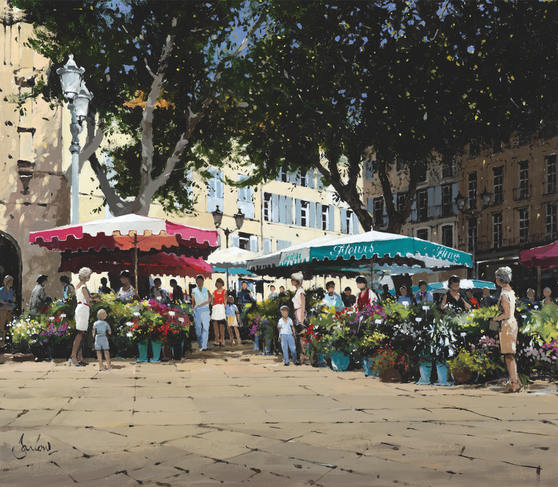 Flower Market, Aix-En-Provence (Artist's Proof) - Paper 50 x 60cm