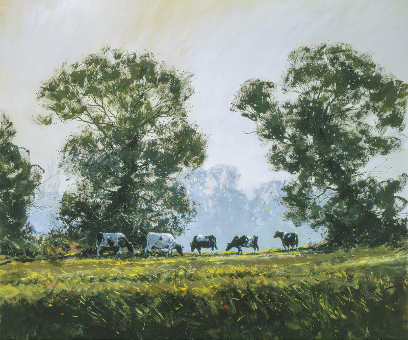 Cattle Near Hunworth - Paper 25 x 30cm - Framed