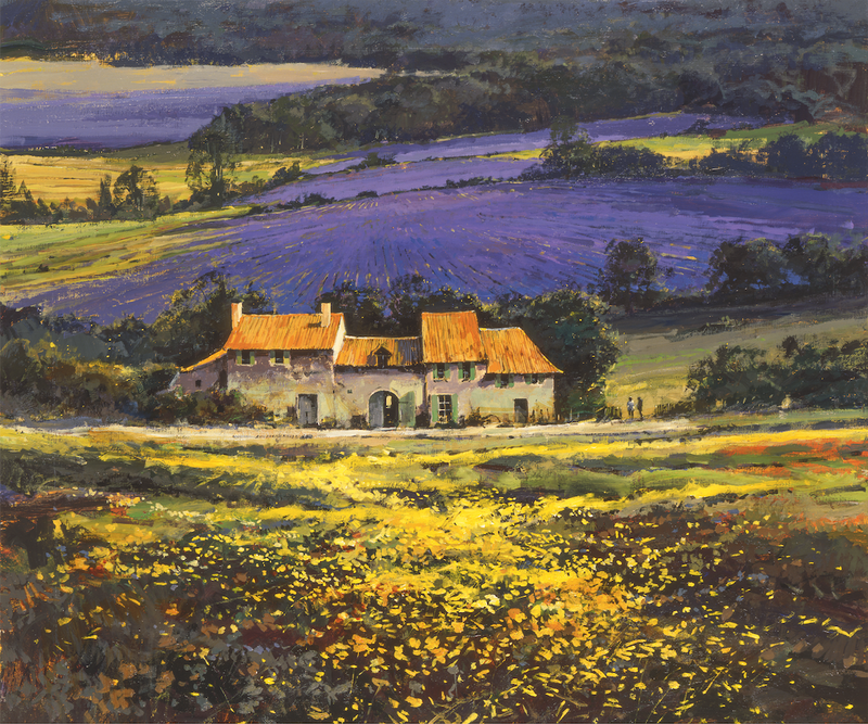 Lavender Farm, Sault - Paper 14 x 18cm - Framed
