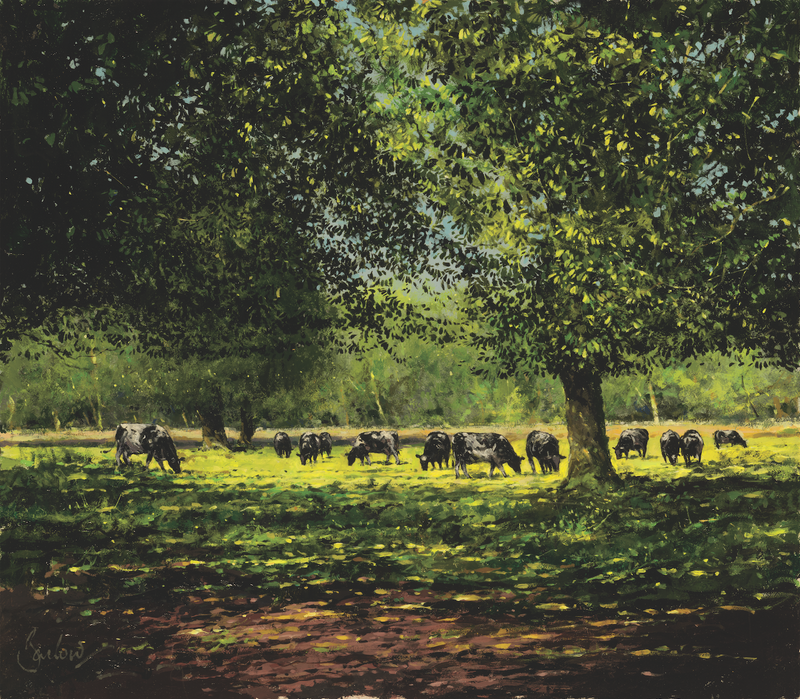 Summer Landscape With Cattle - Paper 25 x 30cm
