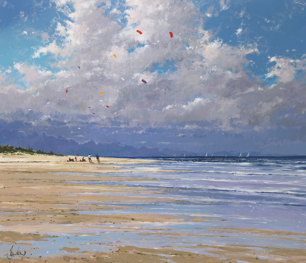 Sun, Sea, Sand and Kites (Artist's Proof) - Paper 50 x 60cm - Framed