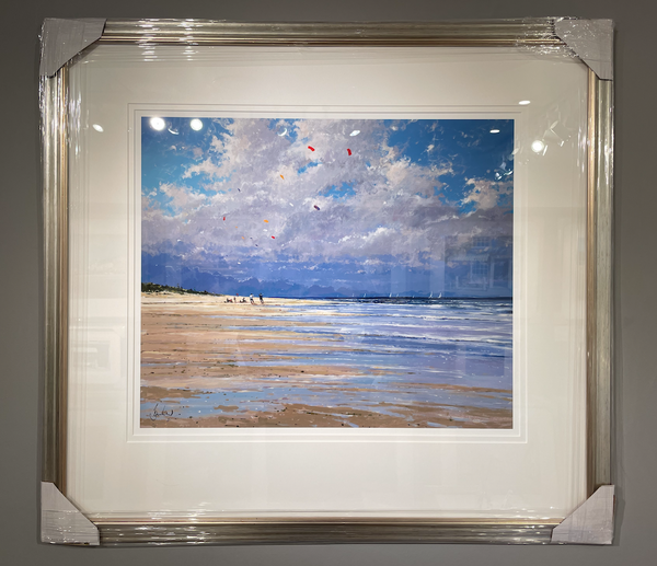 Sun, Sea, Sand and Kites (Artist's Proof) - Paper 50 x 60cm - Framed
